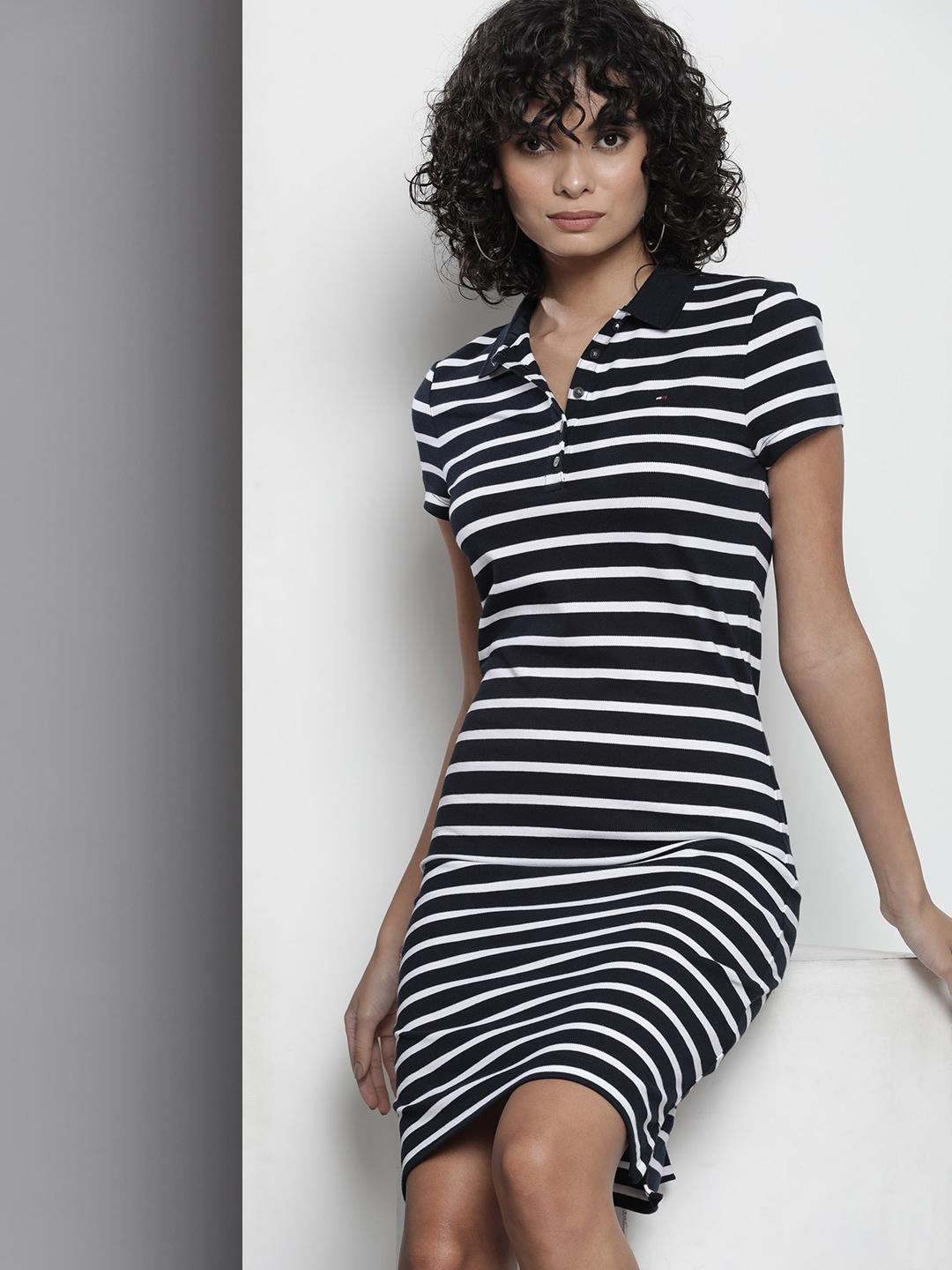 Buy Tommy Hilfiger Striped T-shirt Dress - Dresses for Women 23556942 |  Myntra