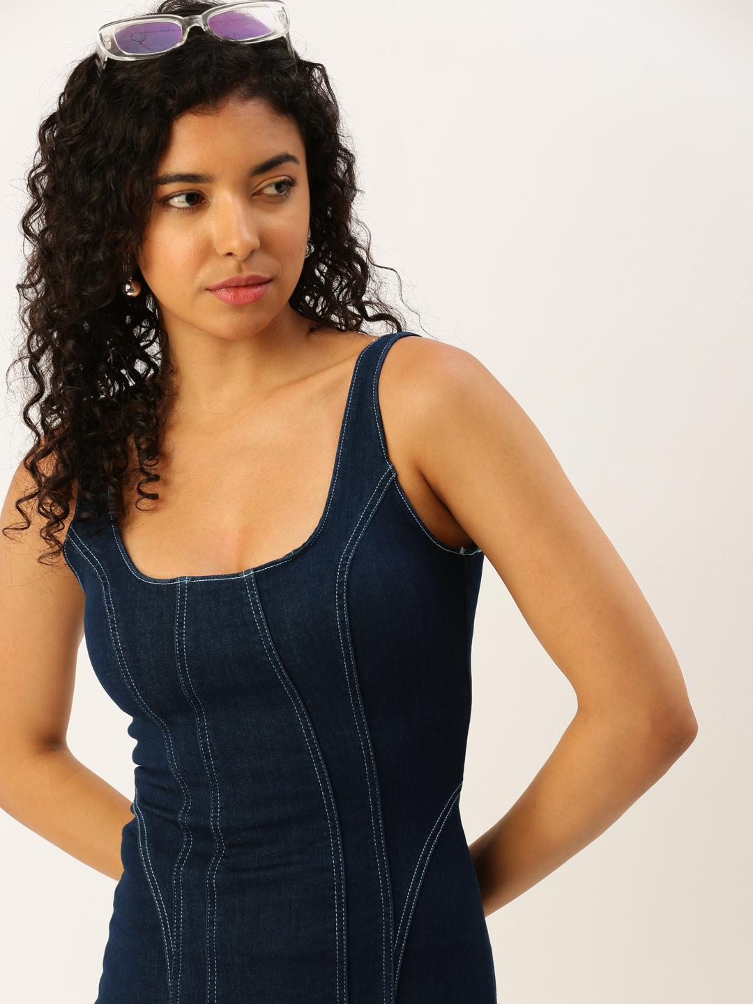 white christmas dresses Denim Halter Mini Dress