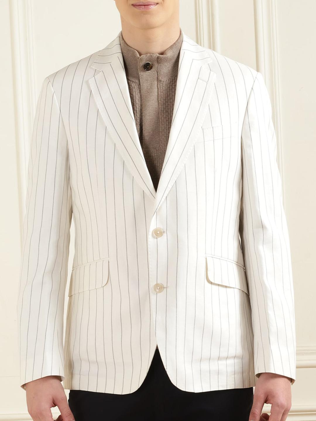 Buy HACKETT LONDON Men Striped Single Breasted Blazer Blazers