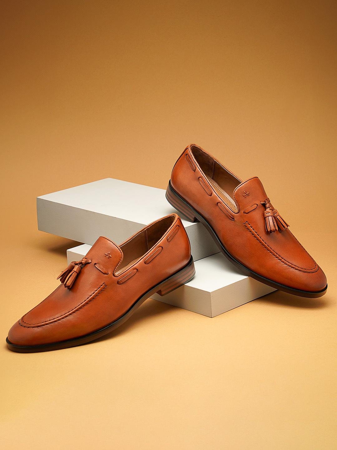 Buy Arrow Men Leather Tassel Formal Loafers Formal Shoes for Men