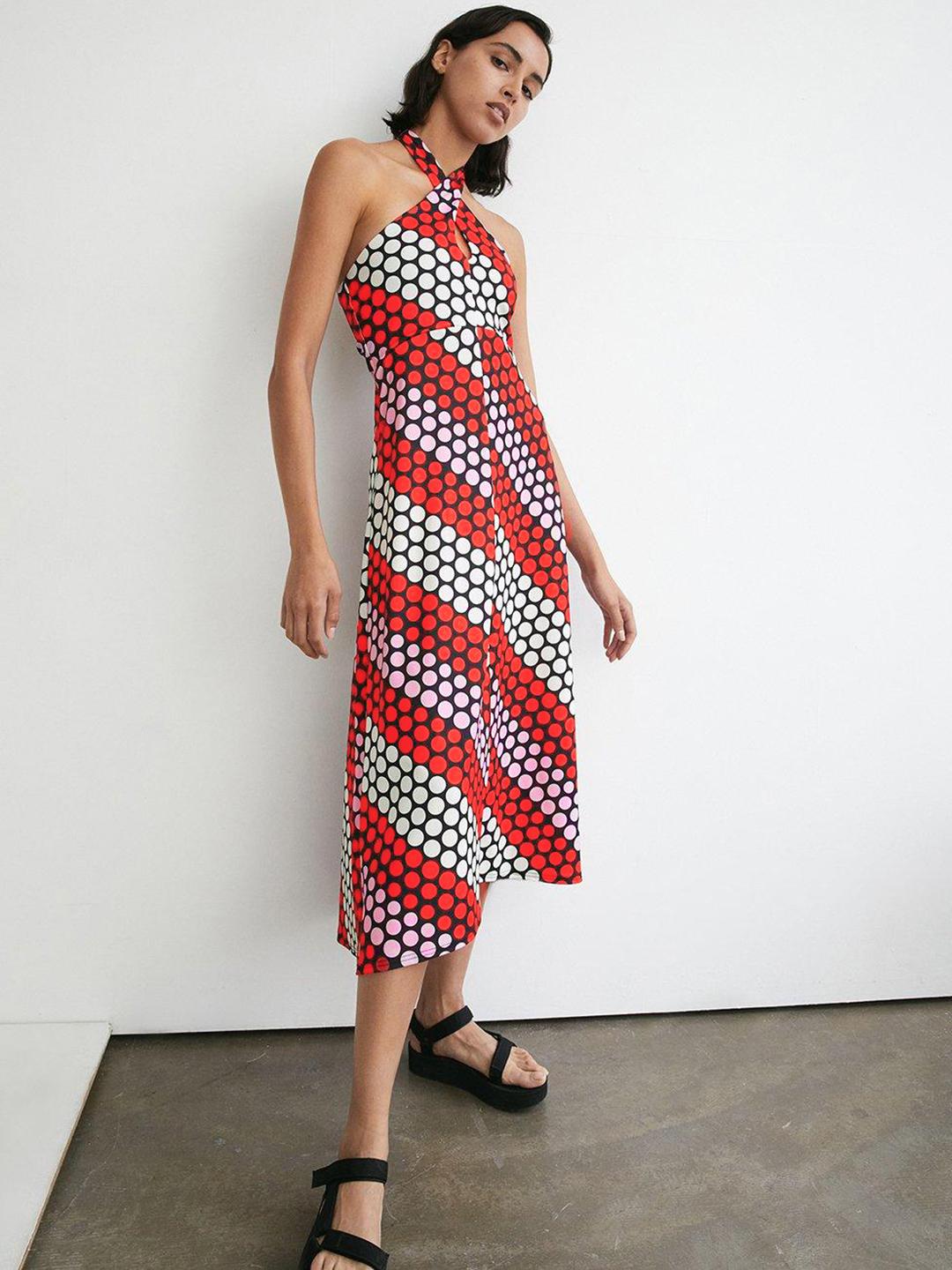 warehouse halter neck dress Buy Polka Dot Print A-Line Midi - Dresses for Women 23755754 Lace dress