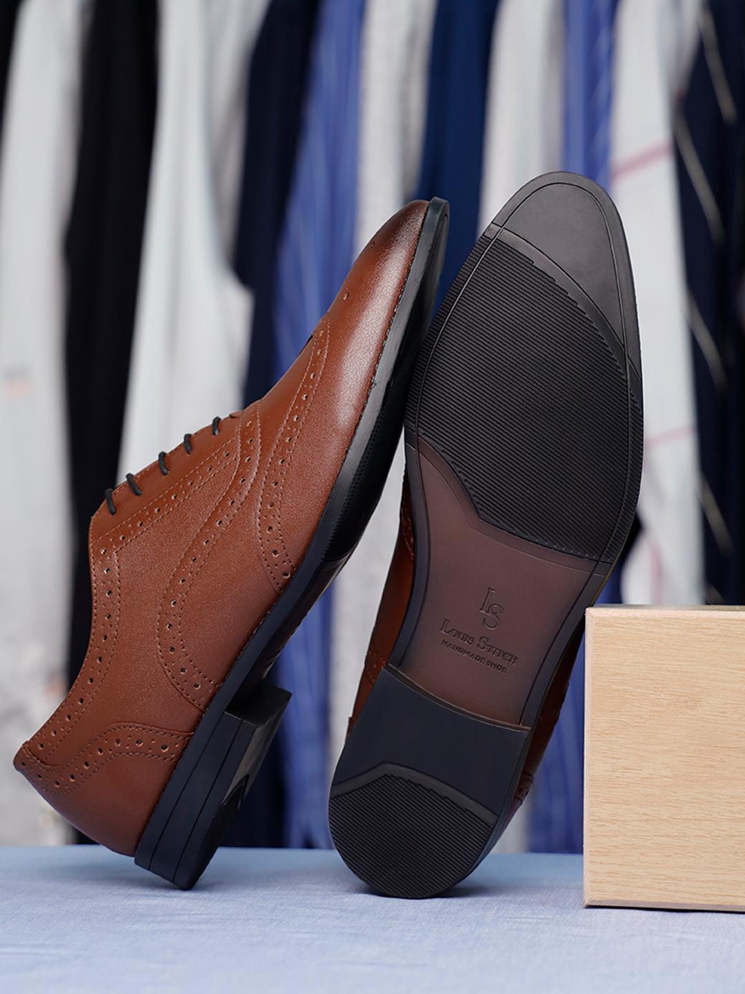 Buy LOUIS STITCH Men Textured Formal Lace Up Brogue Shoes Formal