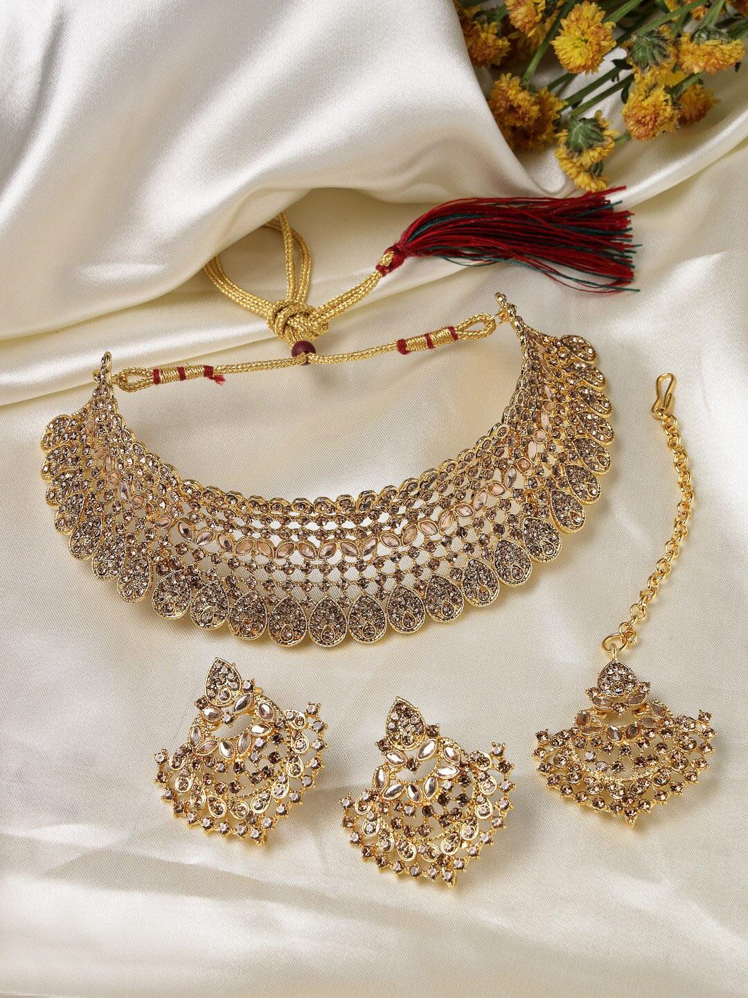 Buy Sukkhi Gold Plated AD Studded Jewellery Set Jewellery Set