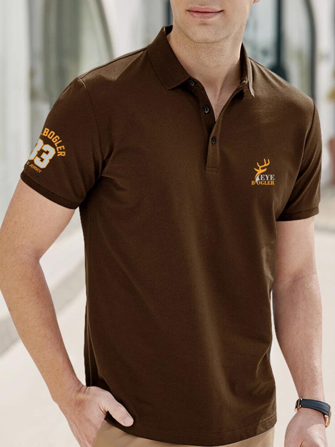 Buy Eyebogler Polo Collar Applique Cotton Regular T-shirt