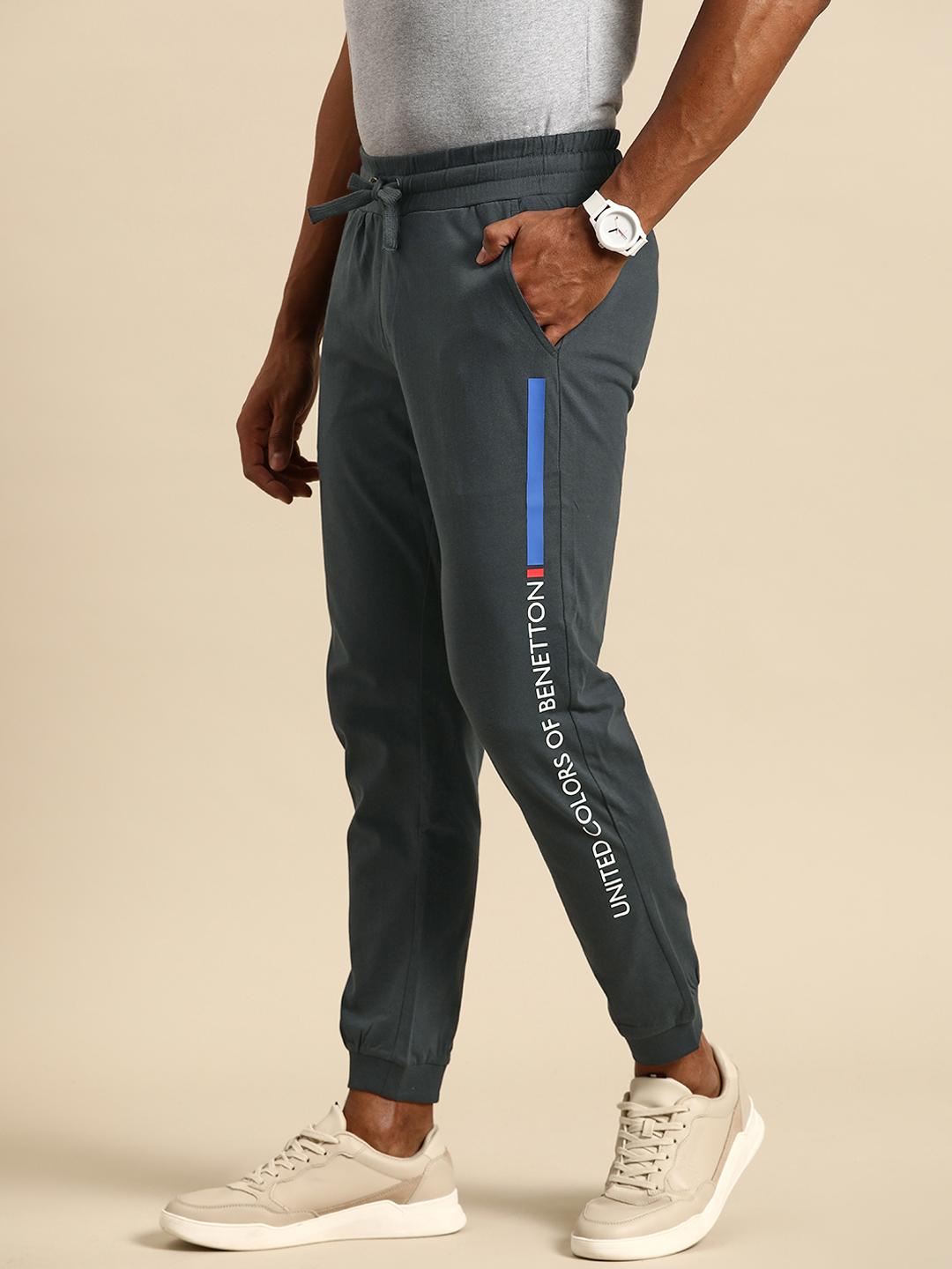 Buy United Colors of Benetton Men Pure Cotton Joggers Track