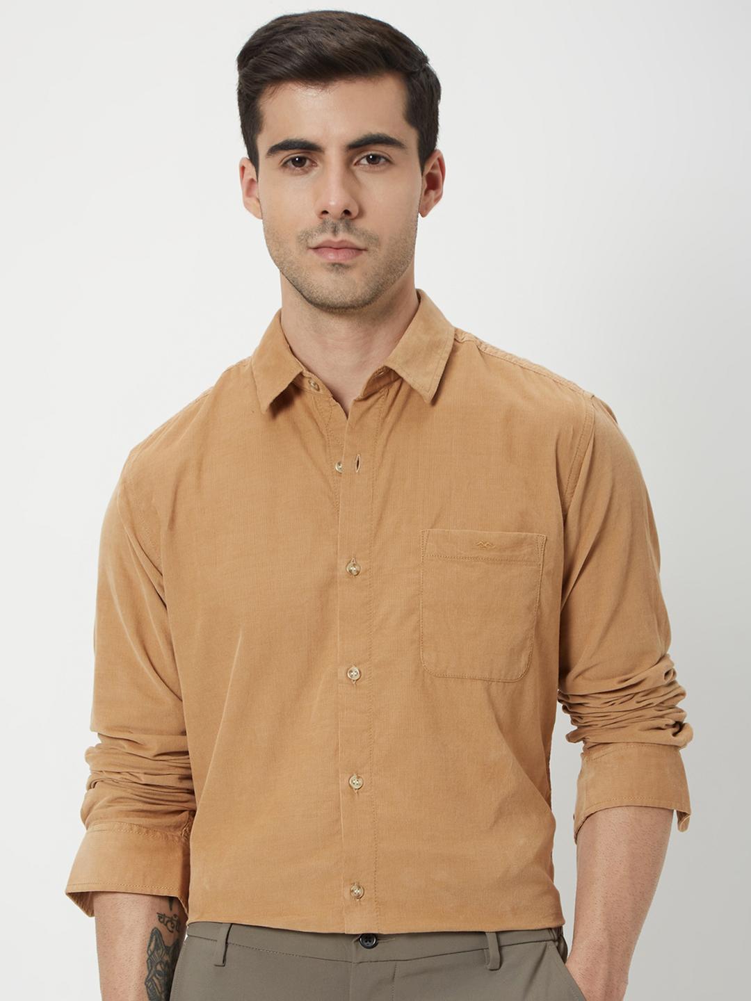 Buy Mufti Slim Fit Spread Collar Long Sleeve Cotton Casual Shirt