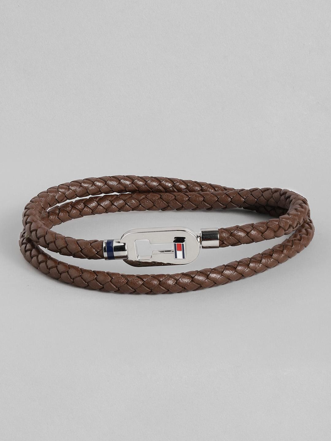 Buy Tommy Hilfiger Men Minimalist Leather Wraparound Bracelet