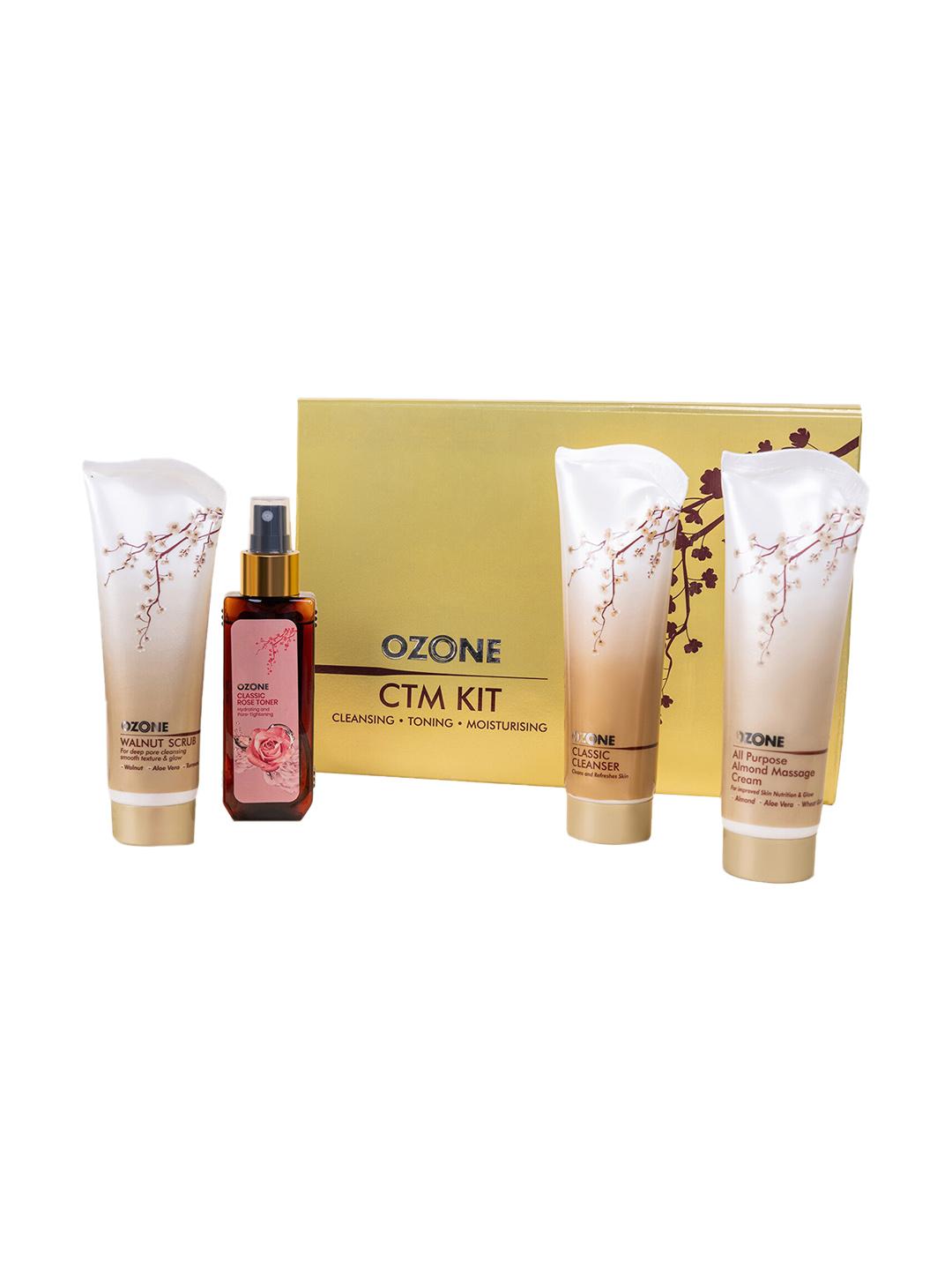 Buy Ozone CTM Set of 4 Cleanser-Walnut Scrub-Rose Toner- Almond