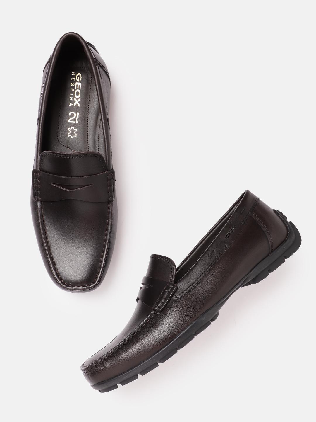 Buy Geox Men Brown Leather Penny Loafers Casual Shoes for Men