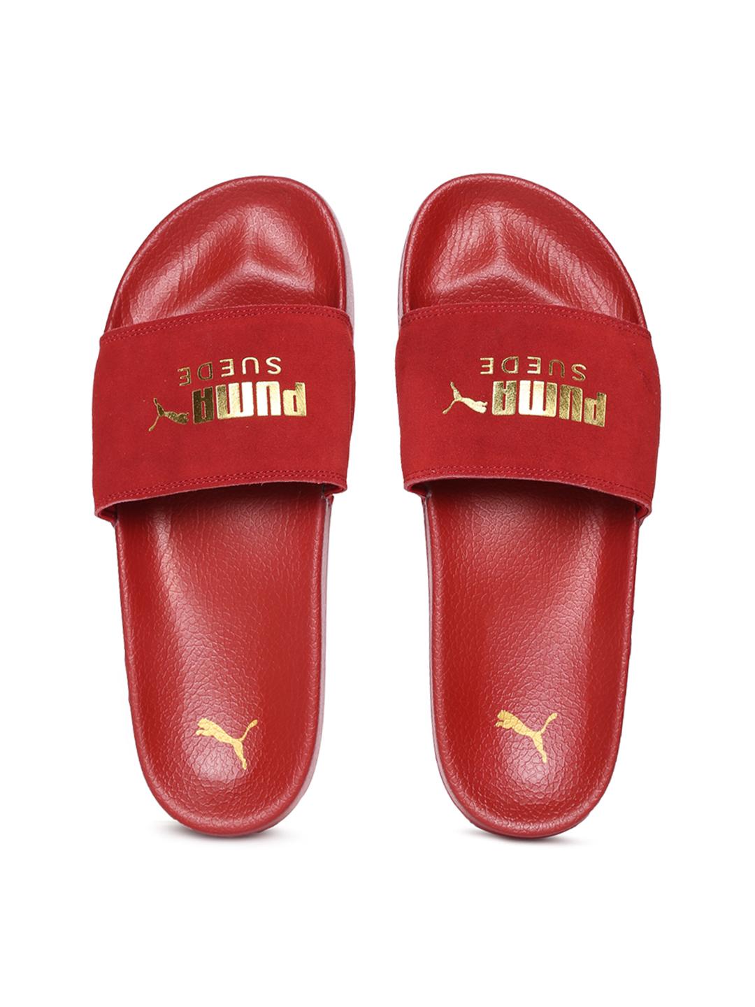 Buy Puma Men Red Leadcat Suede Slides - Flip Flops for Men 2429899 | Myntra
