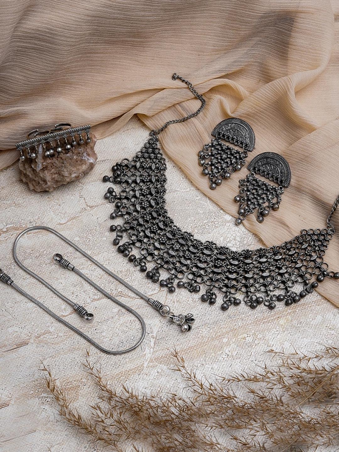 Buy TEEJH Silver-Plated Oxidized Jewelry Gift Set Jewellery Set