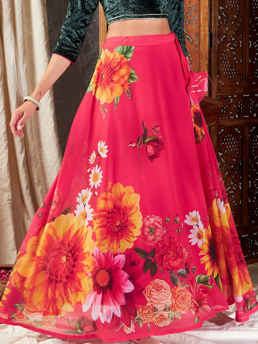 Buy Shae by SASSAFRAS Floral Printed Flared Maxi Skirt - Skirts