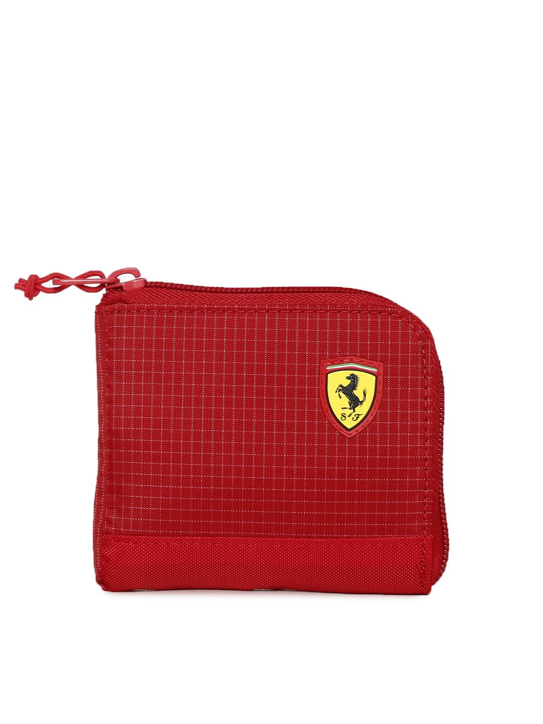 Puma Red Puma Ferrari Zip Wallet PUMA Men Casual Red Jute Wallet Rosso  Corsa Price In