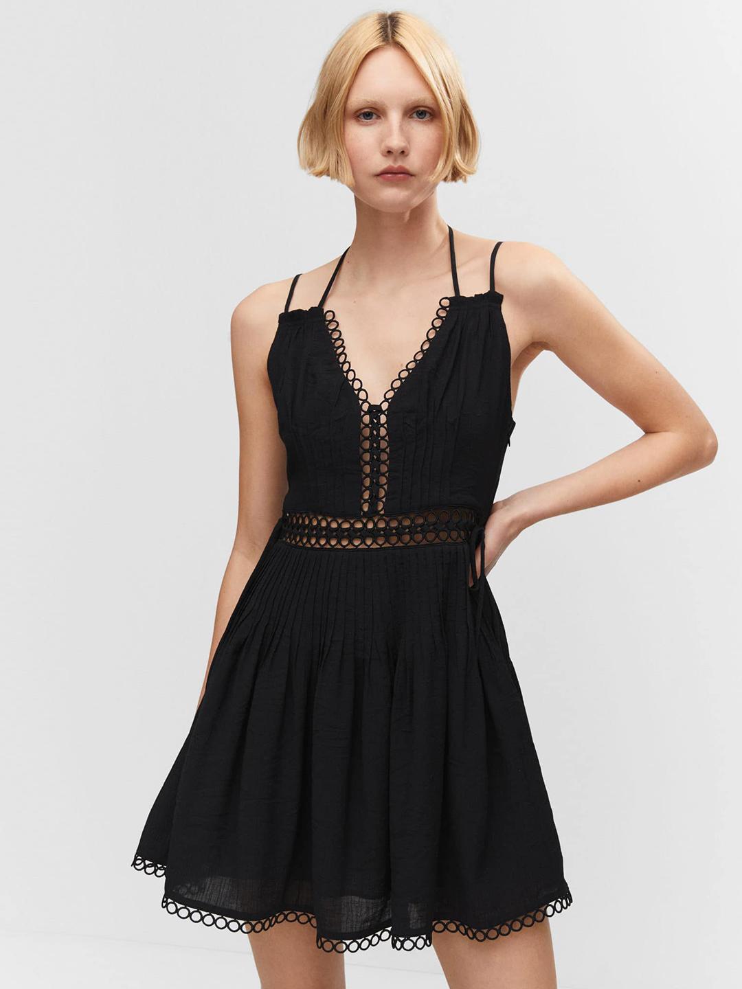 Buy MANGO Lace Inserts A-Line Mini Dress - Dresses for Women 24518264 |  Myntra