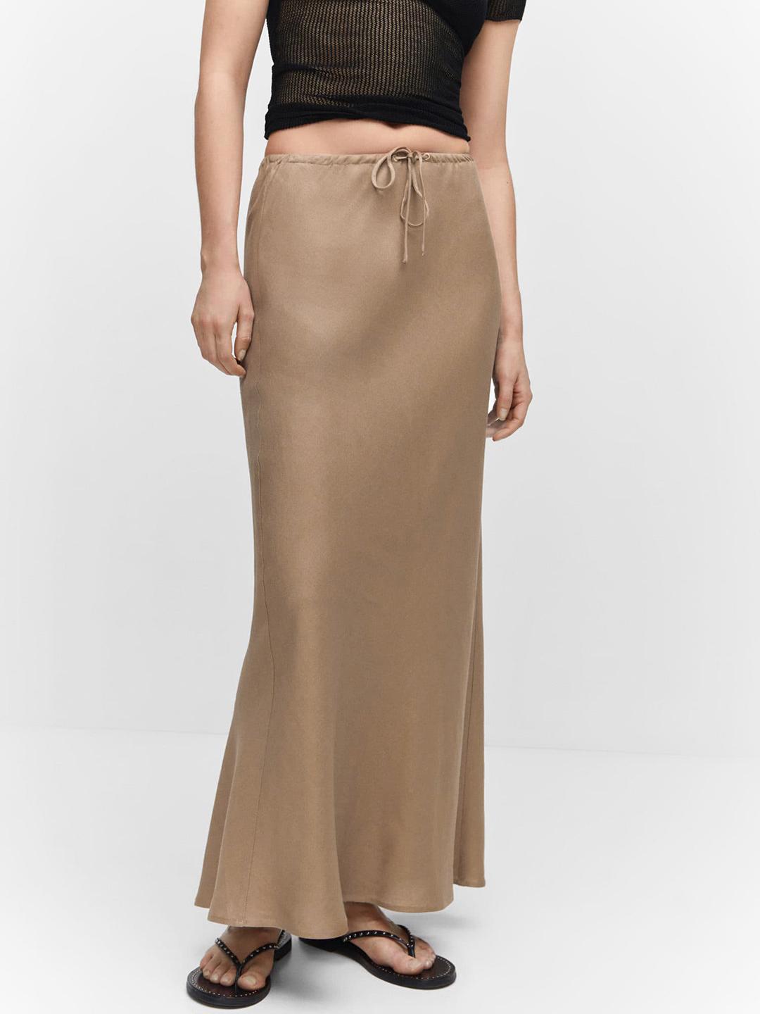 Buy MANGO Tie-Up Detail Straight Maxi Skirt Skirts for Women