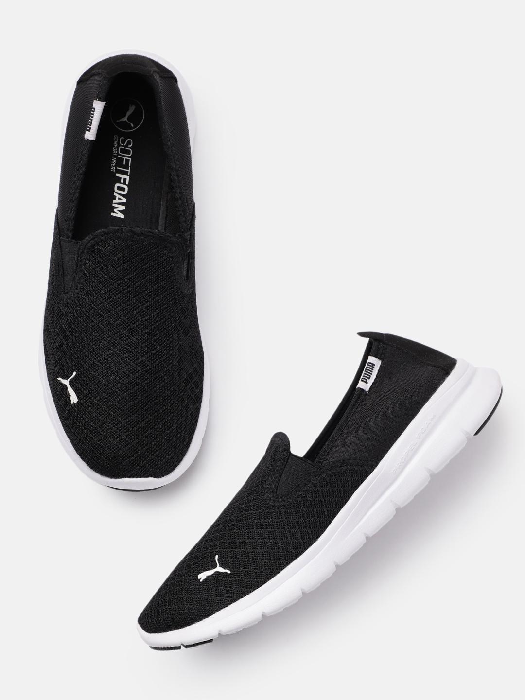 Essential Slip On Puma Flex Essential Tech Running Shoes Puma Unisex Black Flex  Essential Slip On