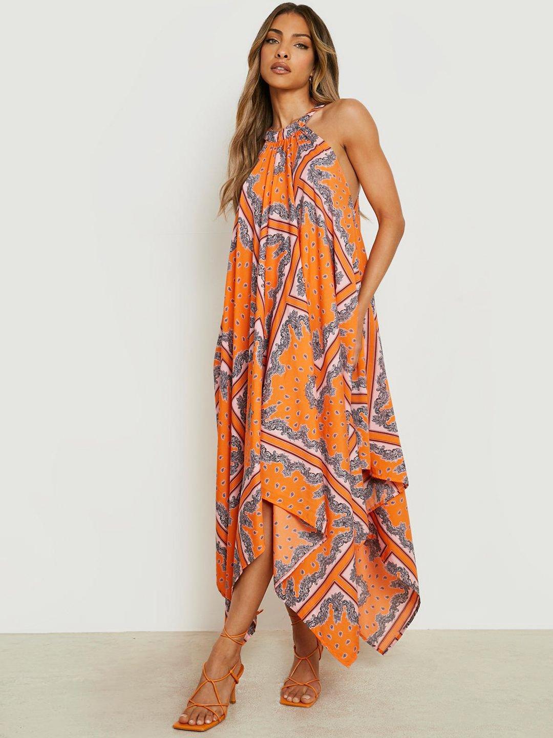 Buy Boohoo Printed High Low Hem Halter Neck Maxi Dress - Dresses for Women  24551818 | Myntra
