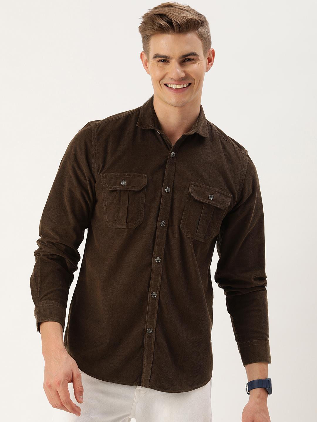 Mast & Harbour Men Standard Corduroy Cotton Shirt - Image 1