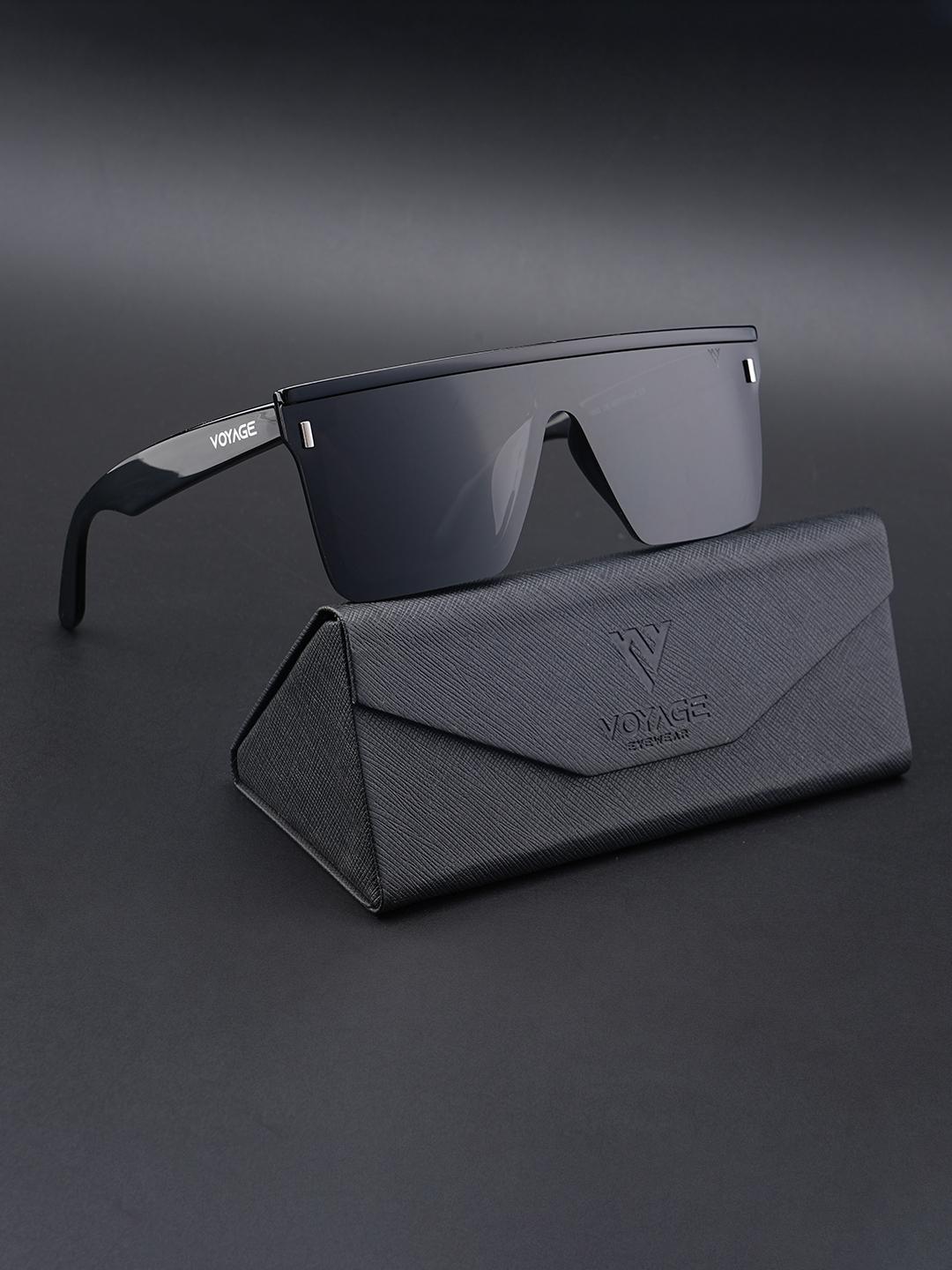 Voyage Flat Black Sunglasses Mens Buy Voyage Unisex Black Lens