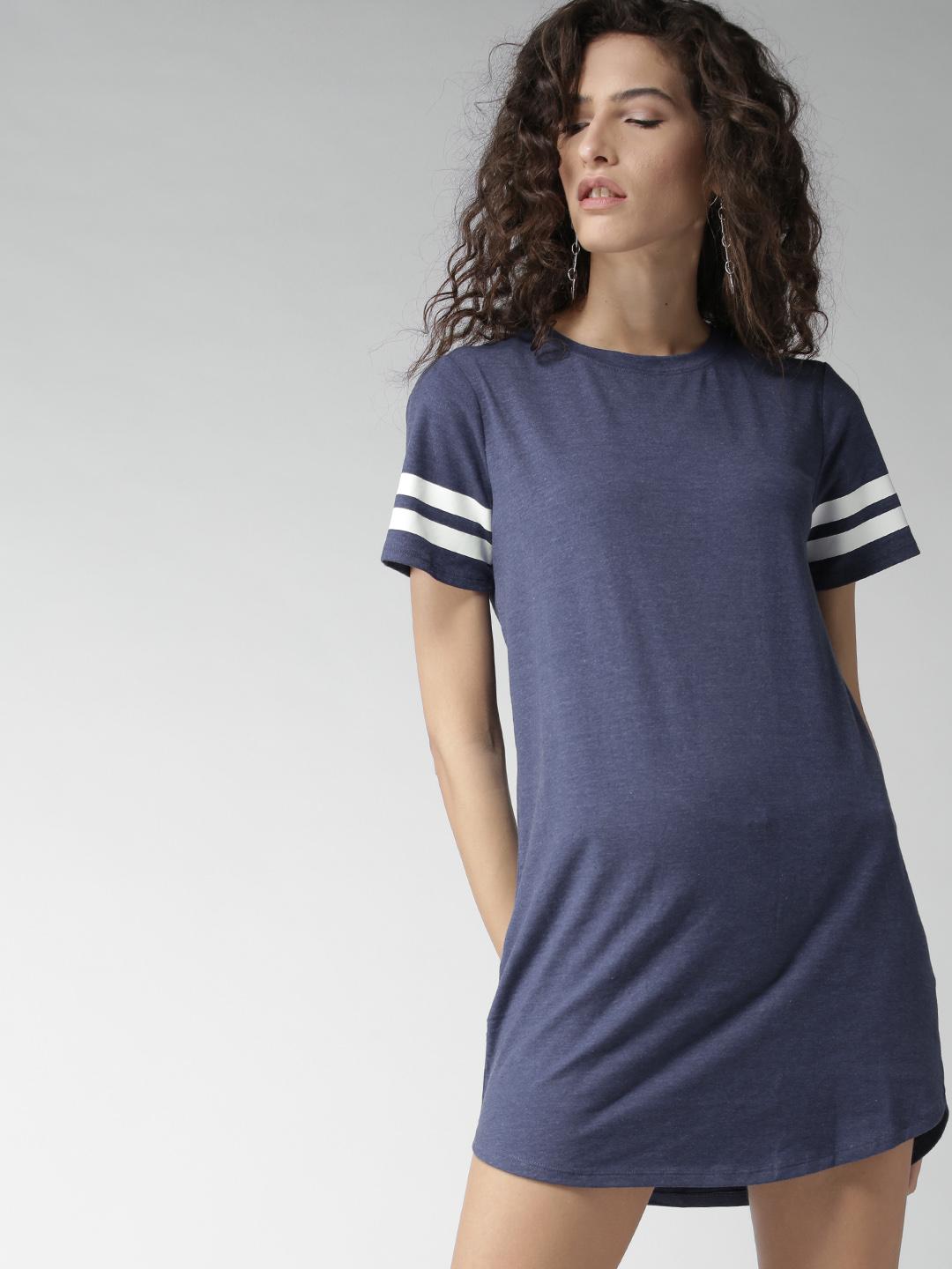 Buy FOREVER 21 Women Blue Solid T-shirt Dress - Dresses for Women 2460266 |  Myntra