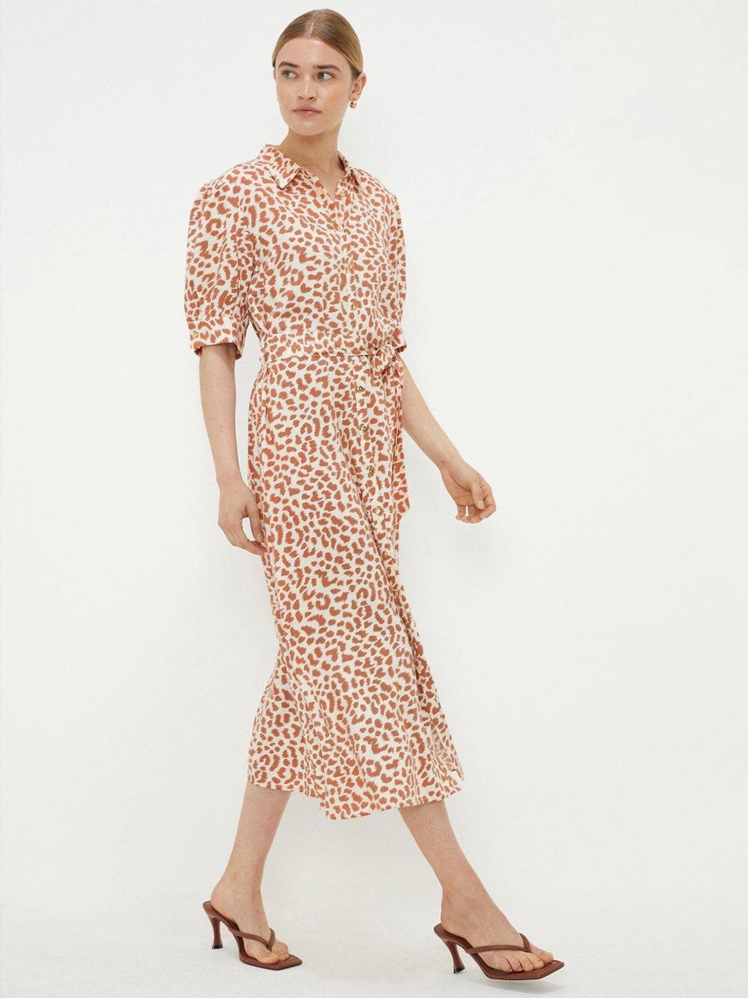 Buy DOROTHY PERKINS Animal Print Belted Shirt Midi Dress Dresses