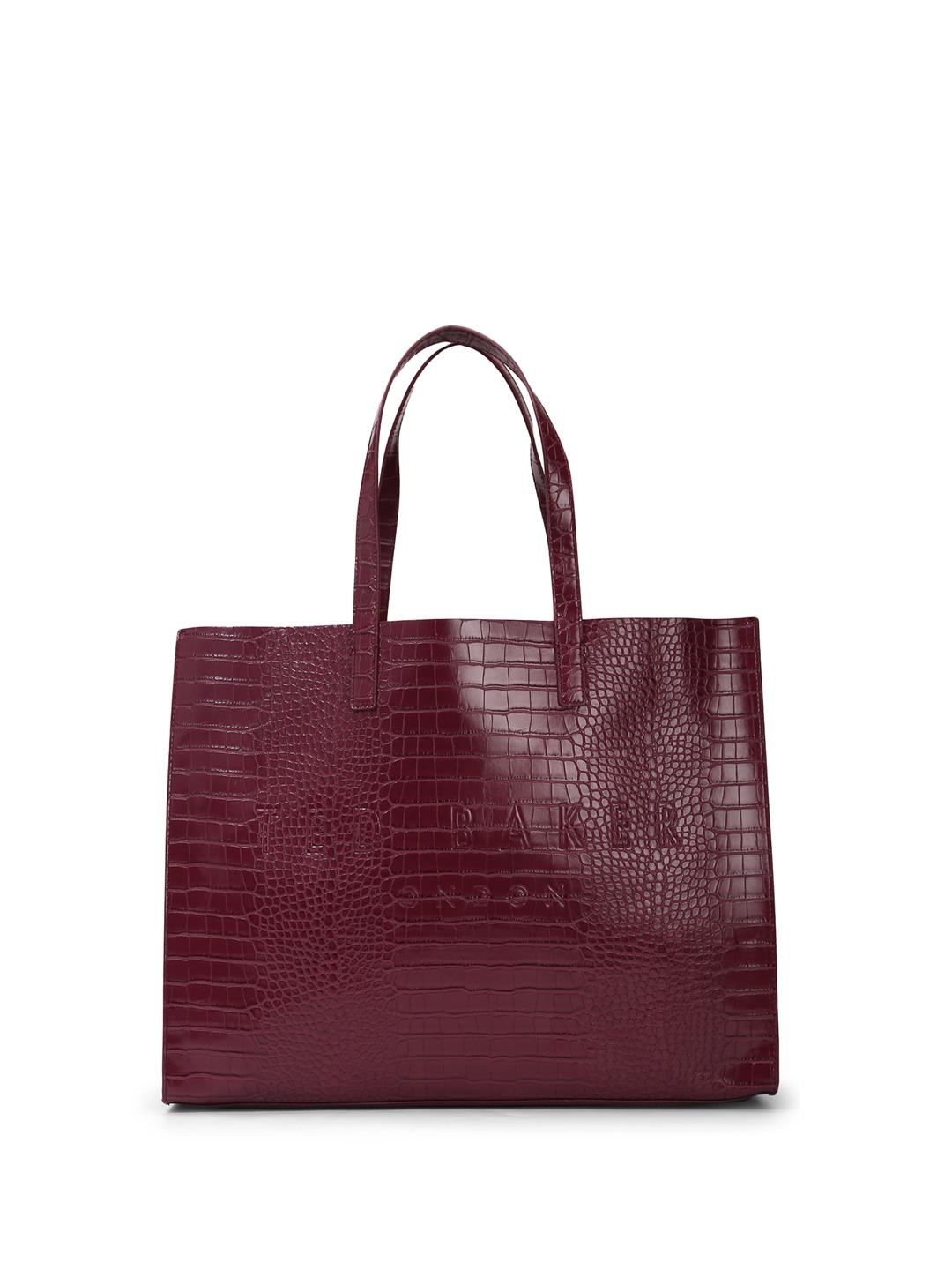 Maroon Croc Ted Baker Maroon Purse Buy Ted Baker Animal Textured PU  Oversized Shopper Tote Bag