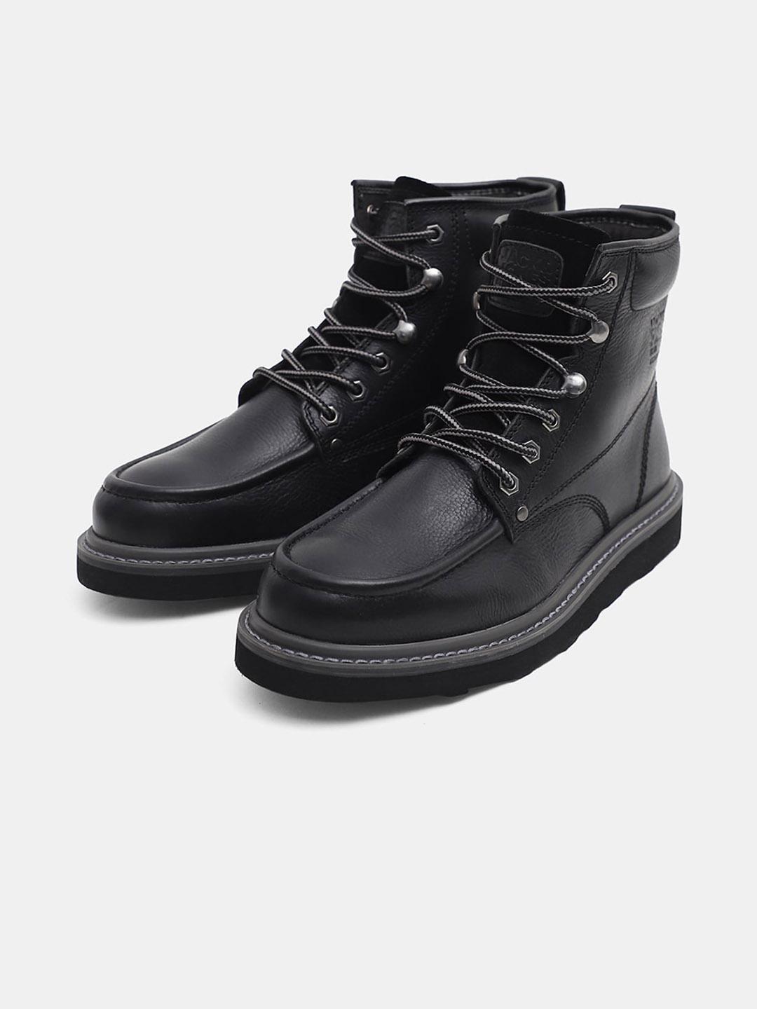 Buy Jack & Jones Men Textured Leather Biker Boots - Boots for Men
