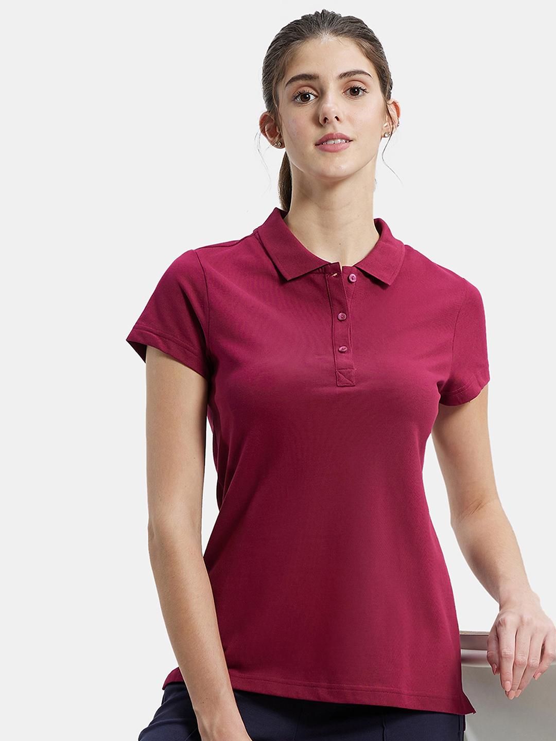 Buy Jockey Polo Collar Cotton T-shirt Tshirts for Women 24663048