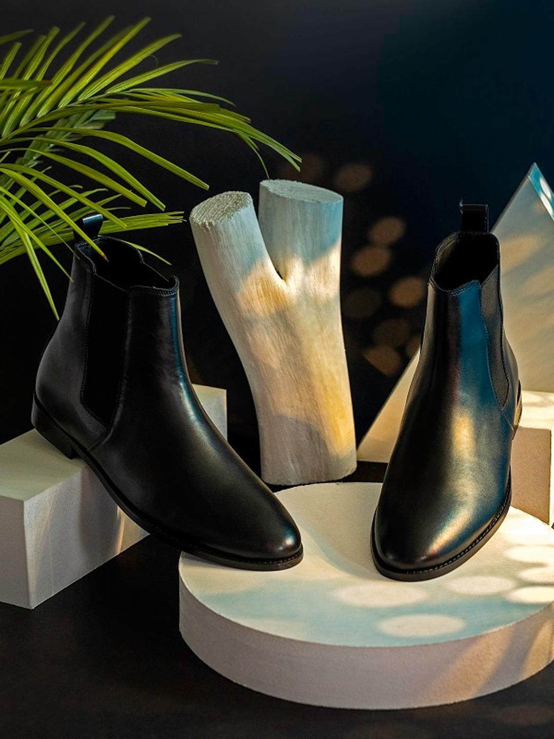 GRIFFIN Men CORINE Mid Top Leather Chelsea Boots - Image 1
