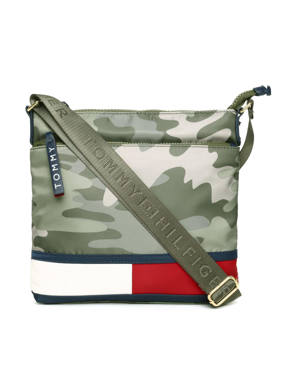 Buy Tommy Hilfiger Green Grey Camouflage Print Sling Bag