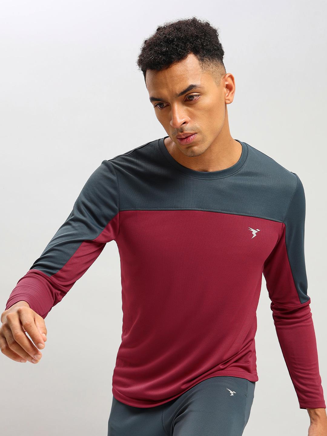 Technosport Anti Odour Rapid Dry Crew Neck Colourblocked Slim Fit Sports T-shirt - Image 1