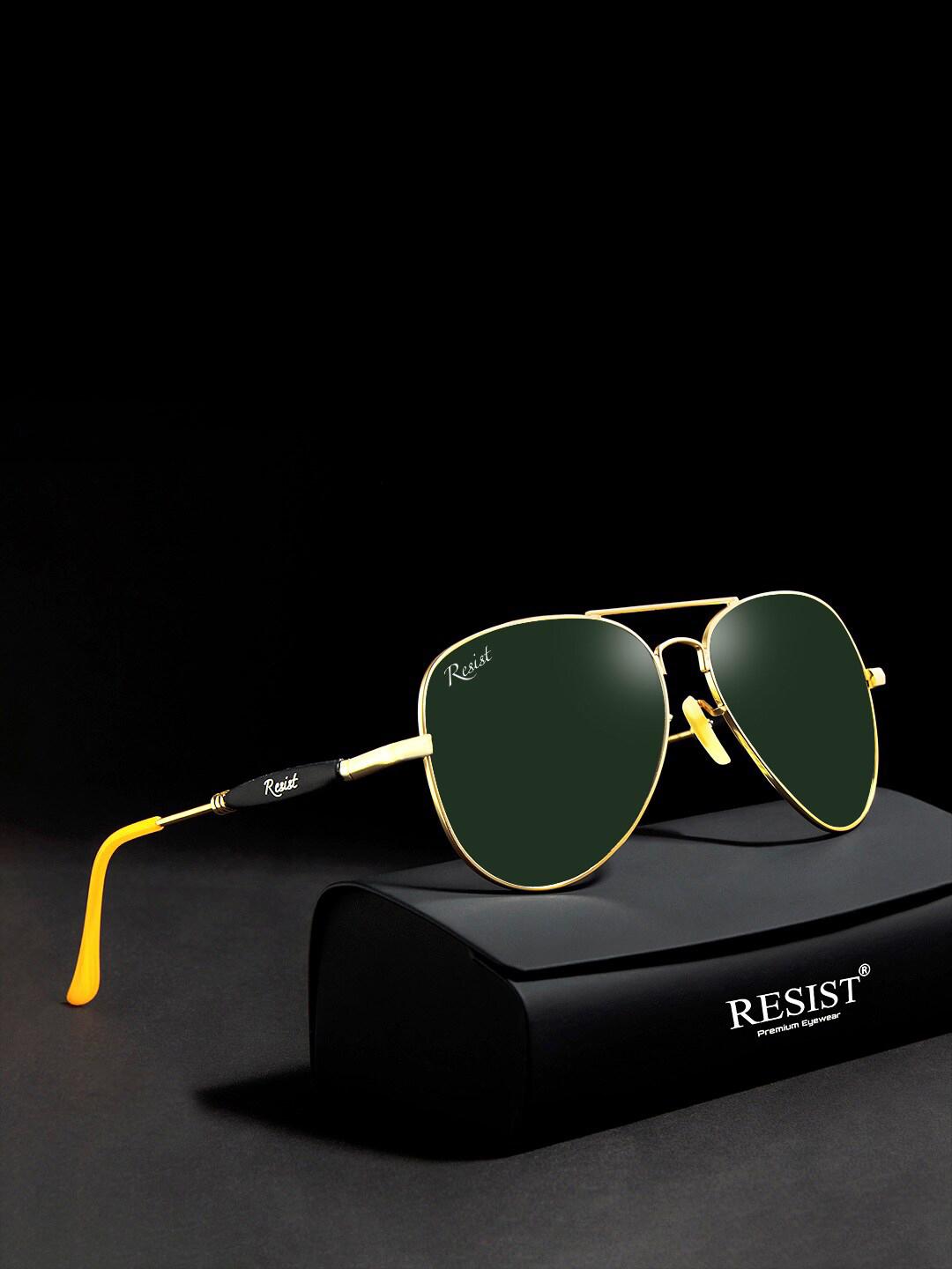 Buy RESIST EYEWEAR UNISEX Gold Green UV Protected Aviator