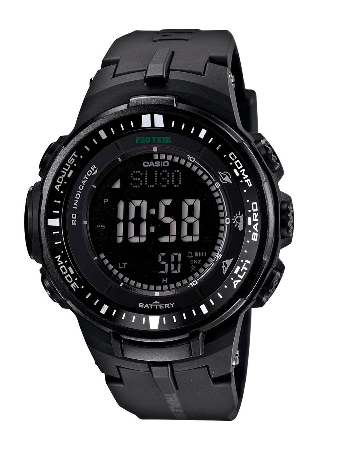 MTP-3000 　moisteane pro Buy Casio Protrek Men Black Digital Watches (SL67) PRW-3000-1ADR