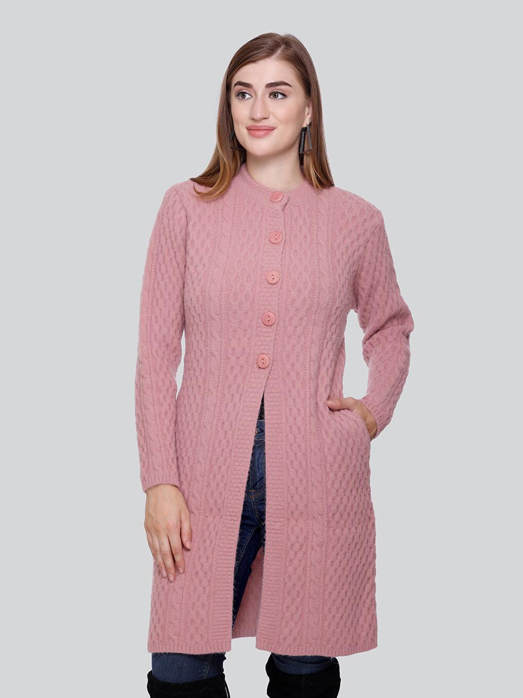 Buy Winter Wonders Cable Knit Self Design Woollen Longline