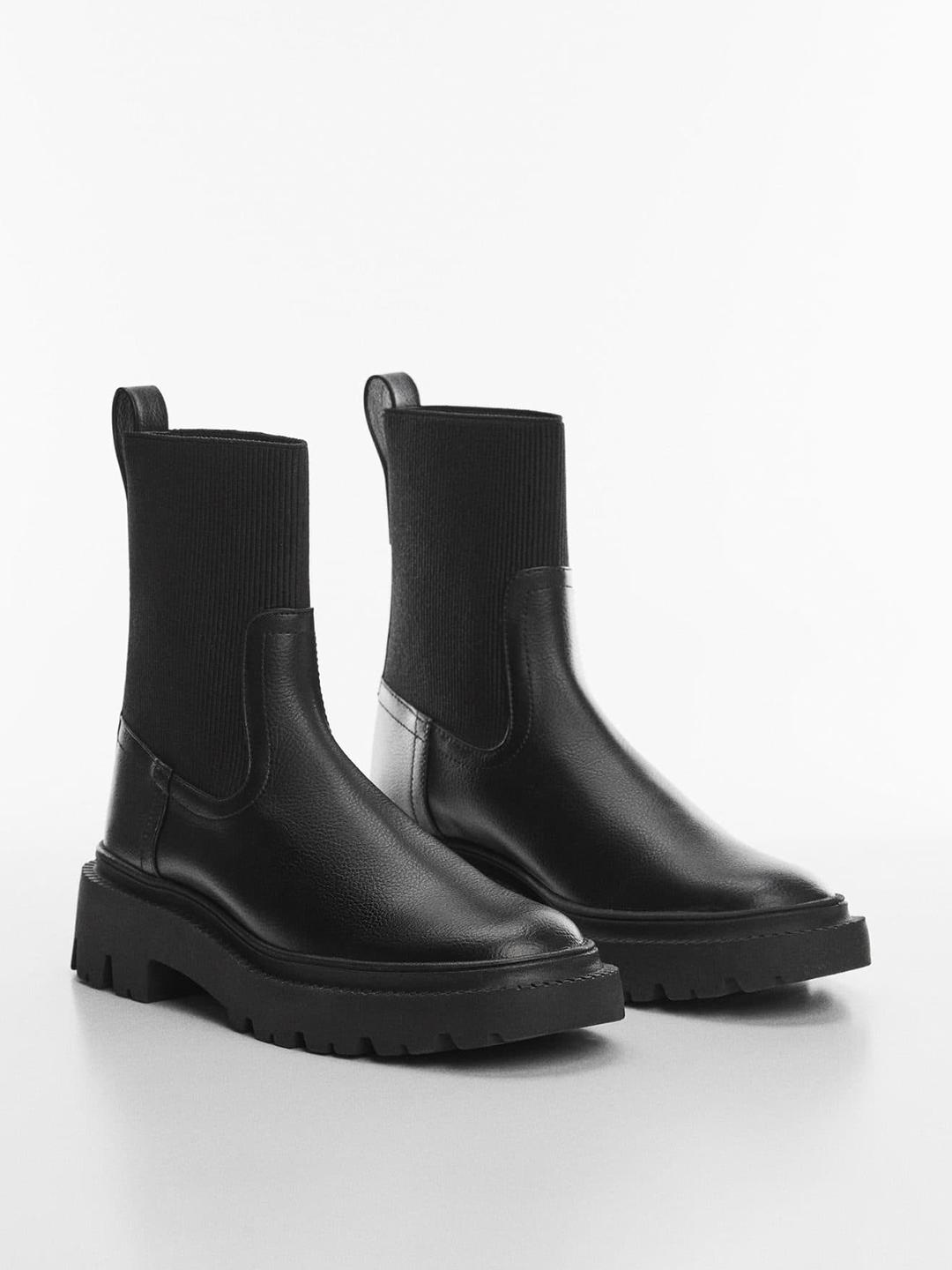 Buy MANGO Women Mid-Top Chunky Heel Boots Boots for Women