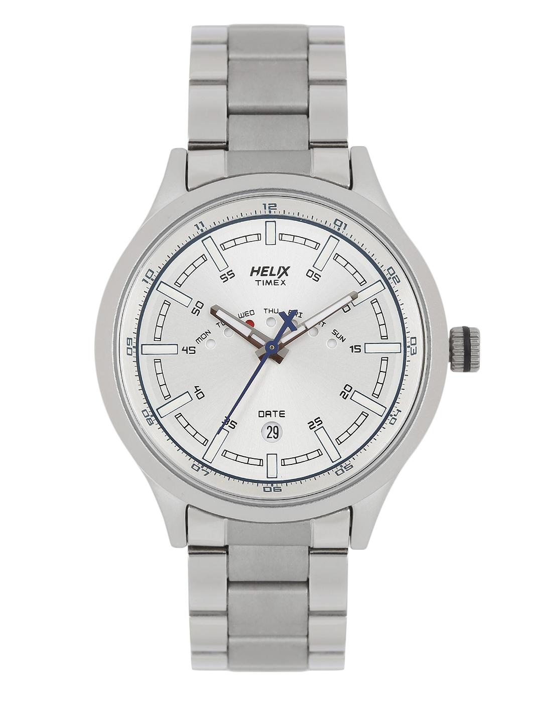 Buy Helix By Timex Men Silver-Toned Analogue Watch TW003HG16