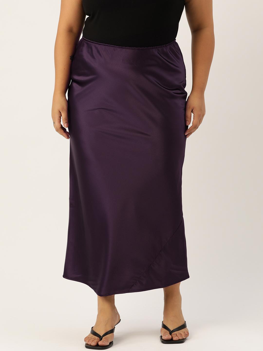 Purple Silk Midi Skirt 50 Angel Lilac Satin Skirt – Fika