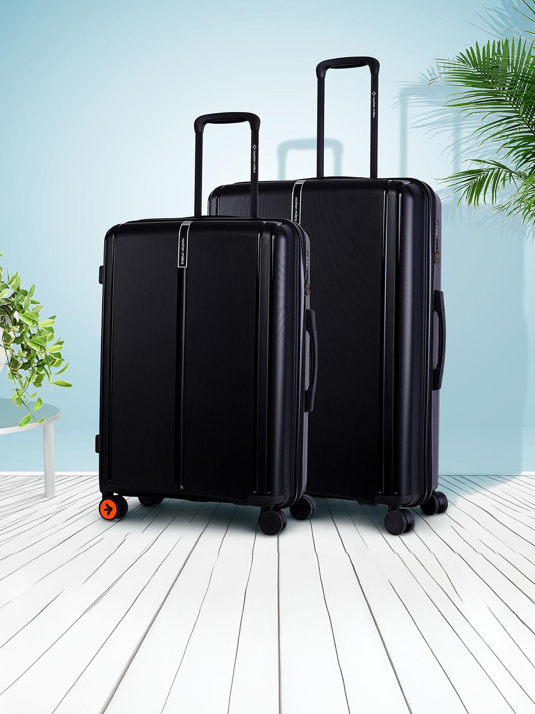 Buy Nasher Miles The Line Polypropylene Black Trolley Bag Set of