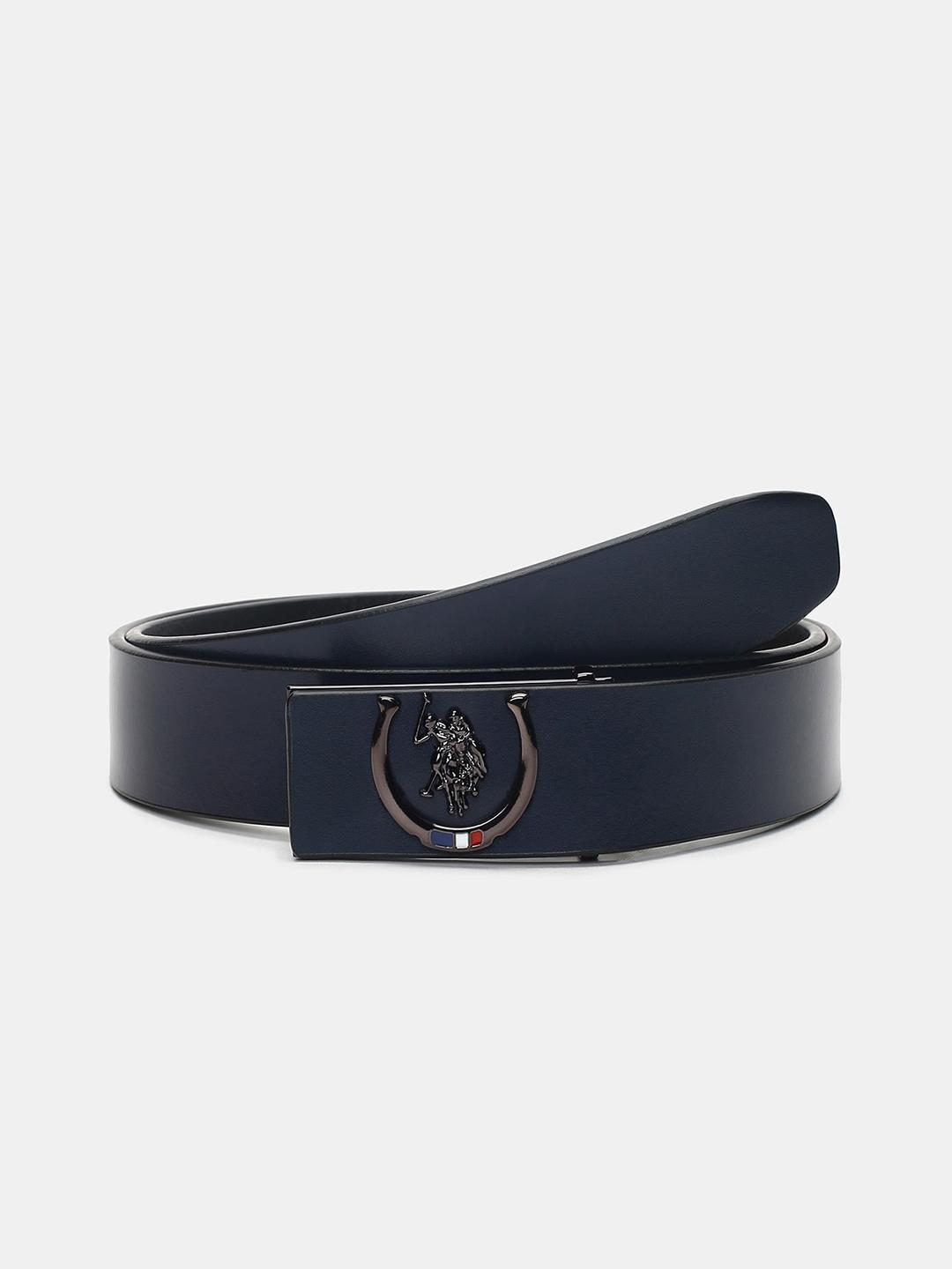 U.S. Polo Assn. Men Navy Blue Leather Belt - Image 1