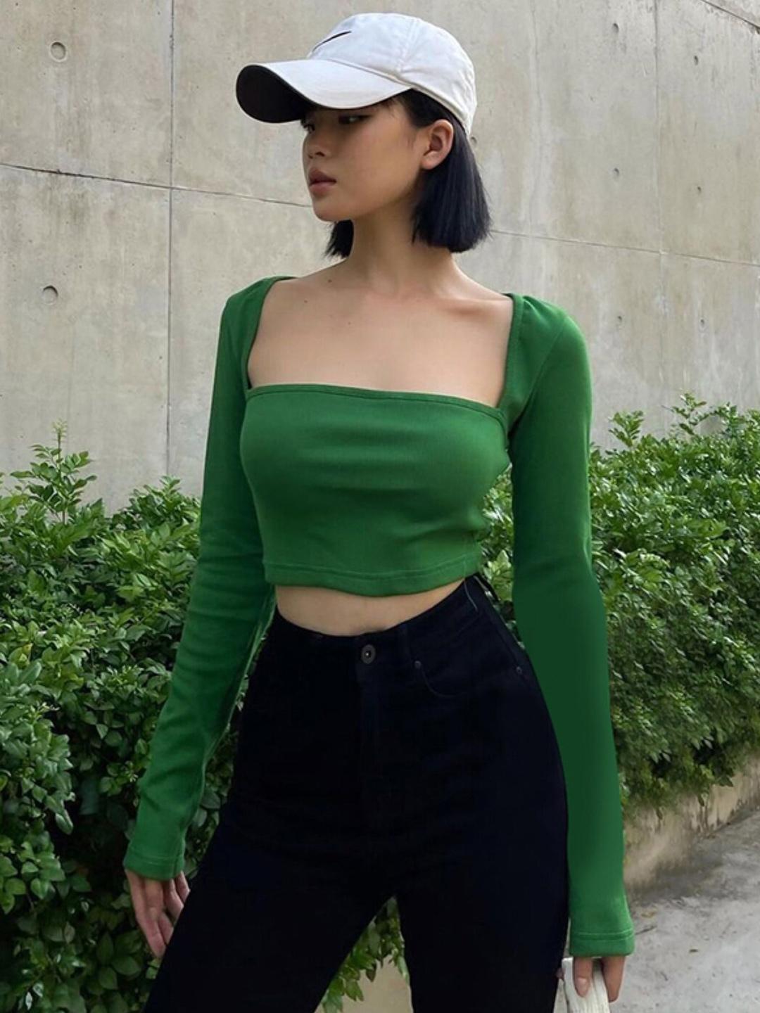 トップス SQUARE NECK LADY LIKE PLEATS TOP Buy The Roadster Lifestyle Co. Square Neck Ruched Sleeves Fitted