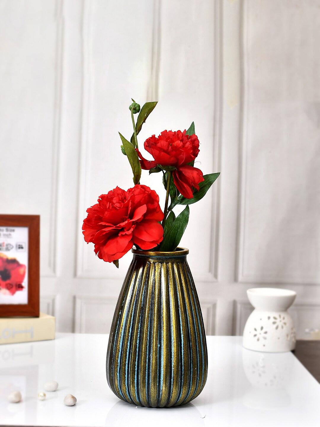 Buy TAYHAA Olive Carved Ceramic Flower Vase - Vases for Unisex