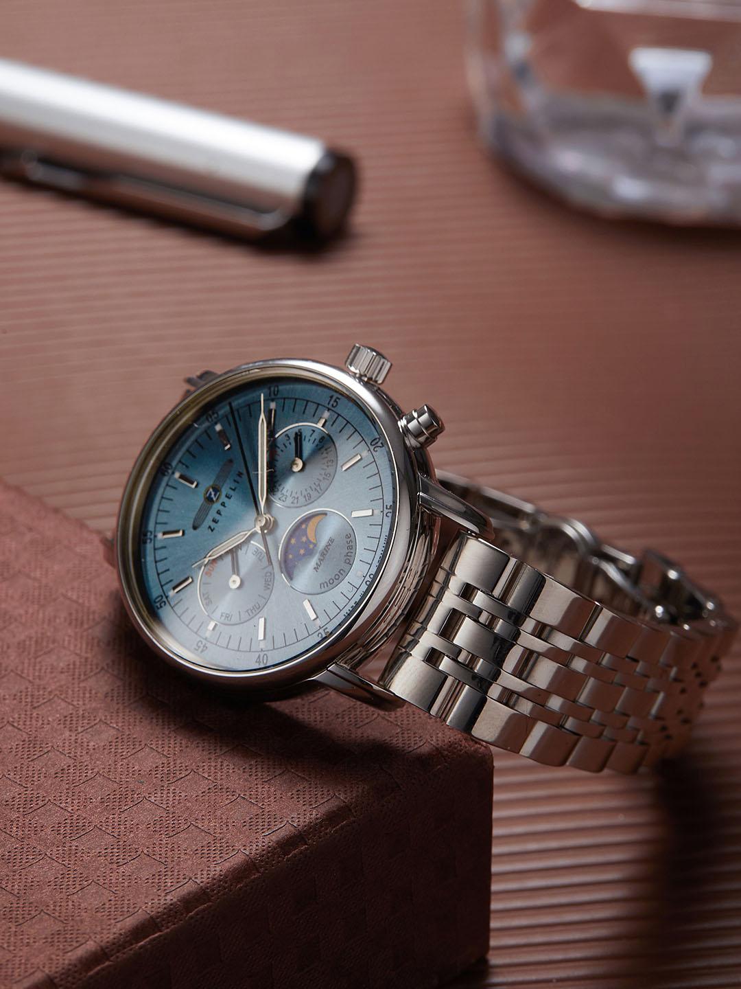 Buy ZEPPELIN Women Textured Dial & Stainless Steel Straps Analogue