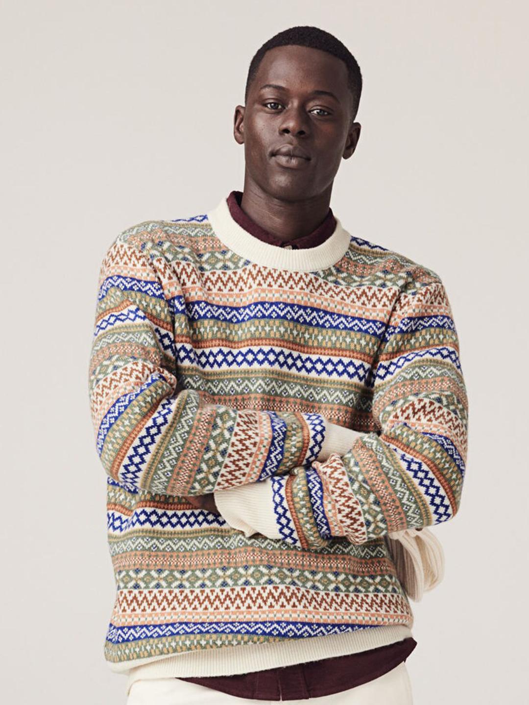 Buy H&M Regular Fit Jacquard-Knit Jumper Sweaters for Men