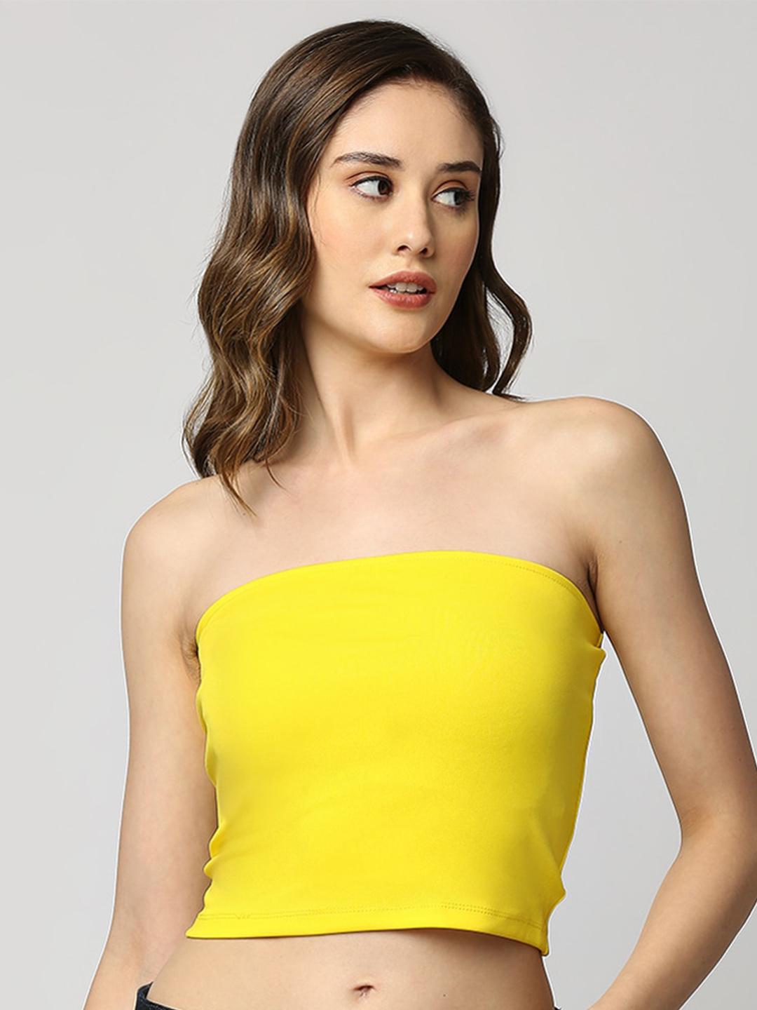 Buy Disrupt Yellow Tube Crop Top - Tops for Women 25472820 | Myntra