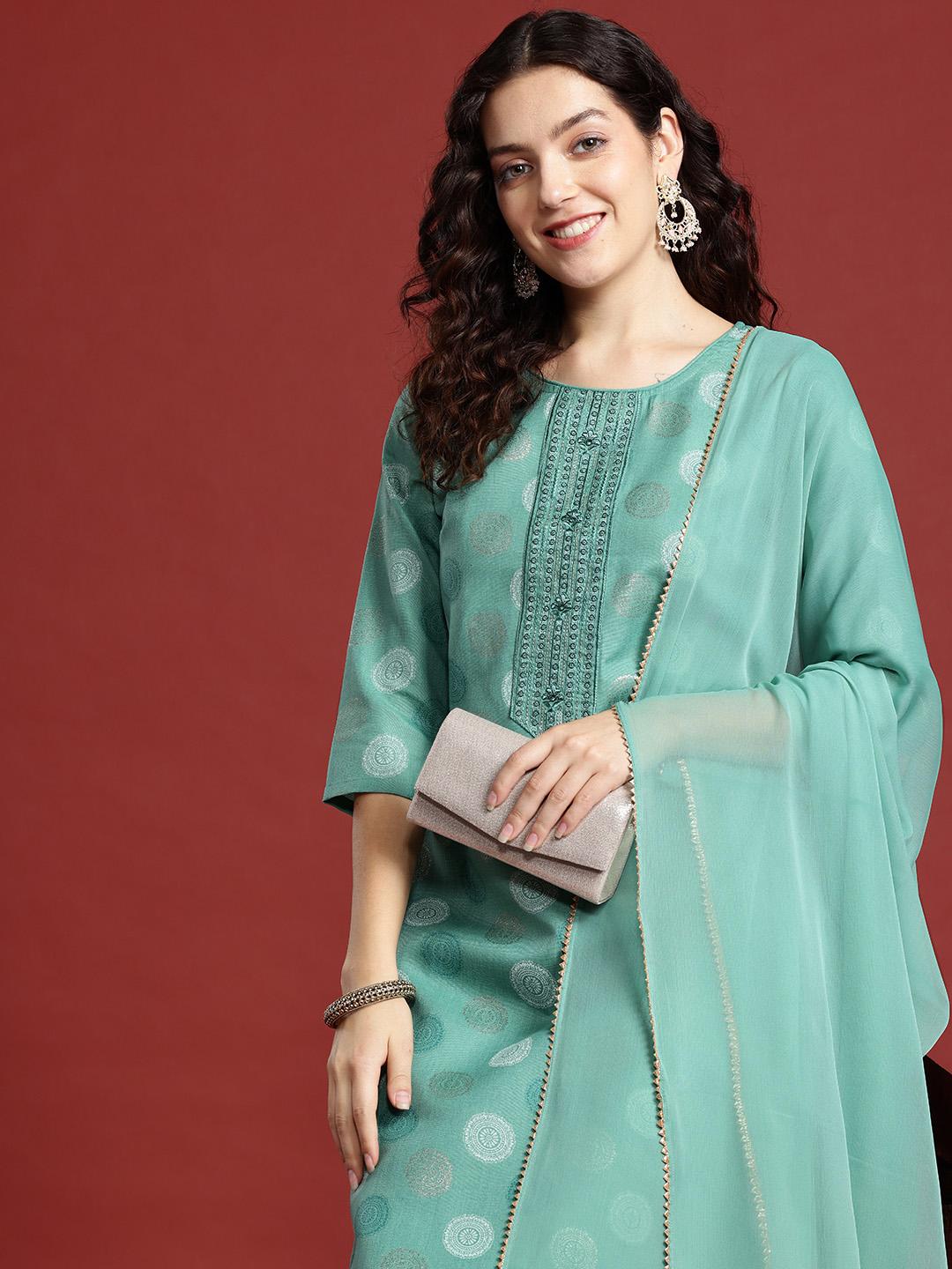 Anouk X fwd Ethnic Motifs Sequinned Kurta Set