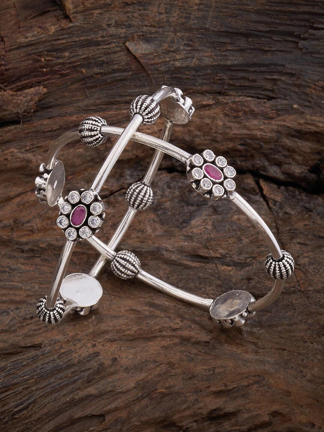 Buy Kushal's Fashion Jewellery Rhodium-Plated SilverAS Studded