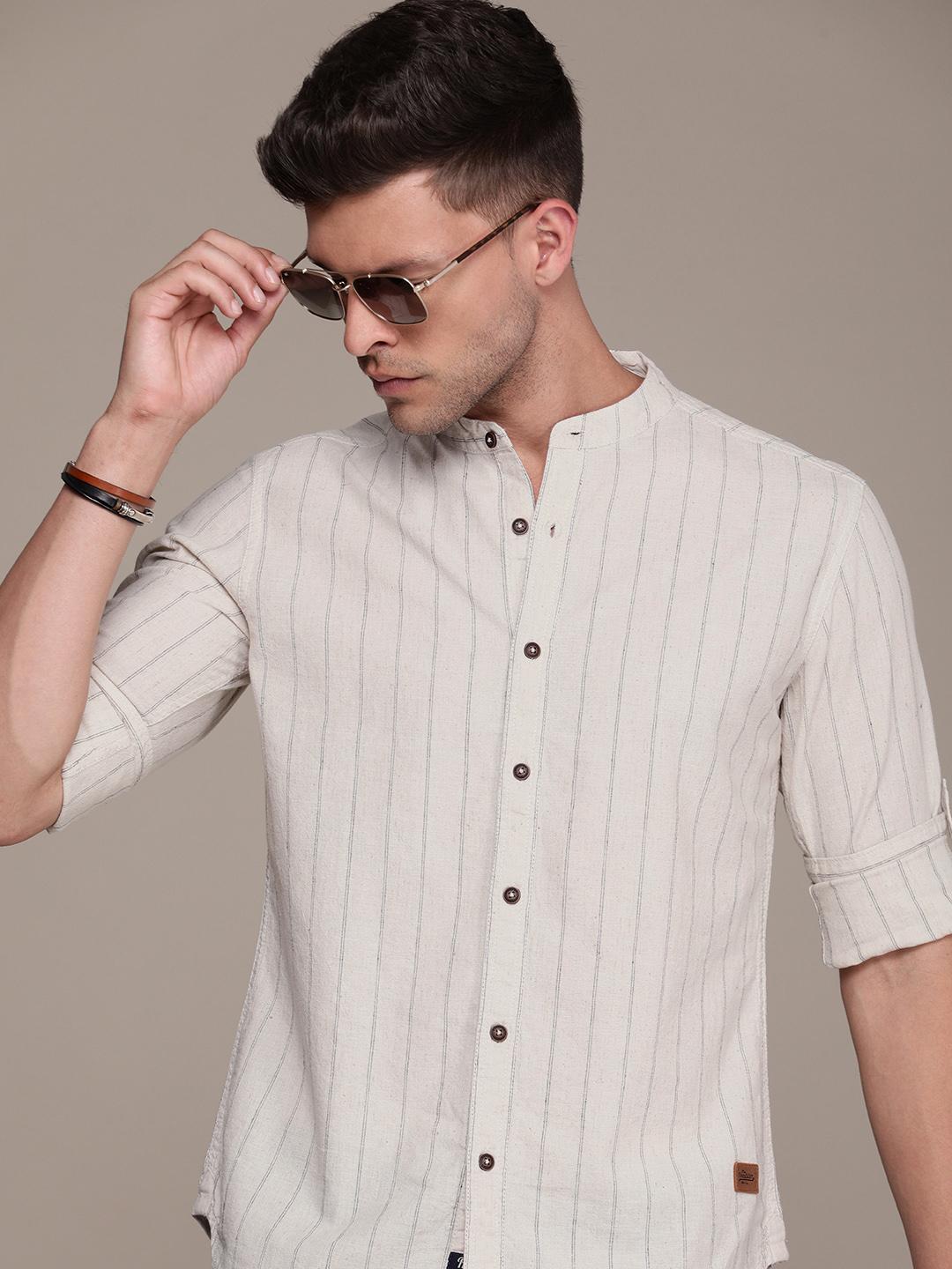 Roadster Men Striped Cotton Linen Casual Shirt - Image 1