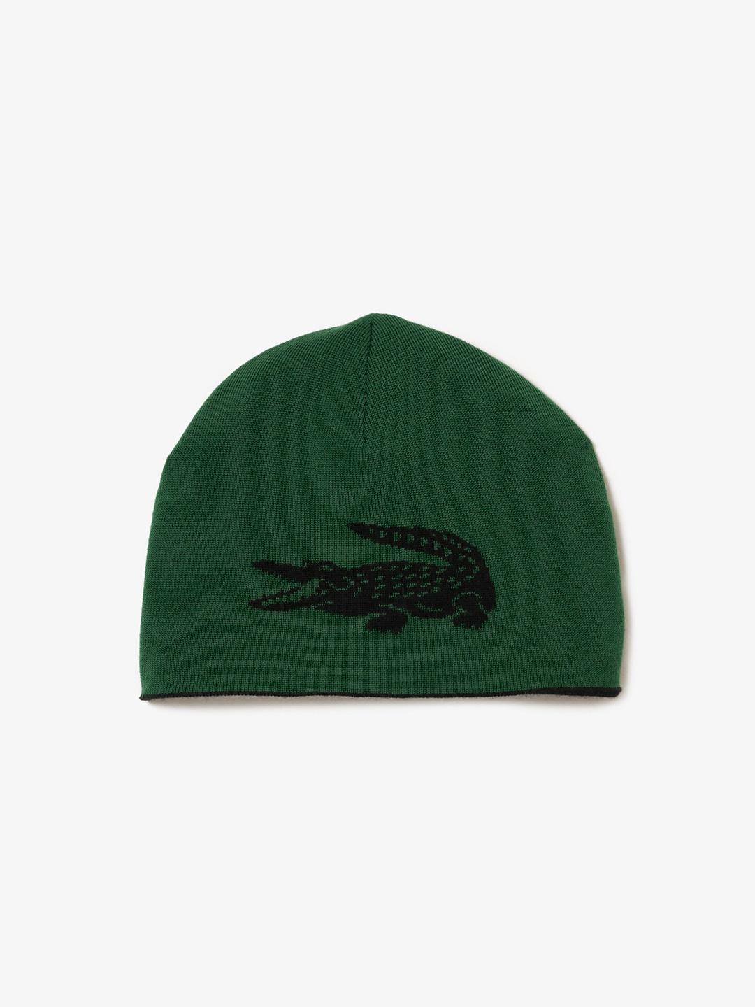 Buy Lacoste Men Crocodile Embroidered Woollen Beanie Cap Caps