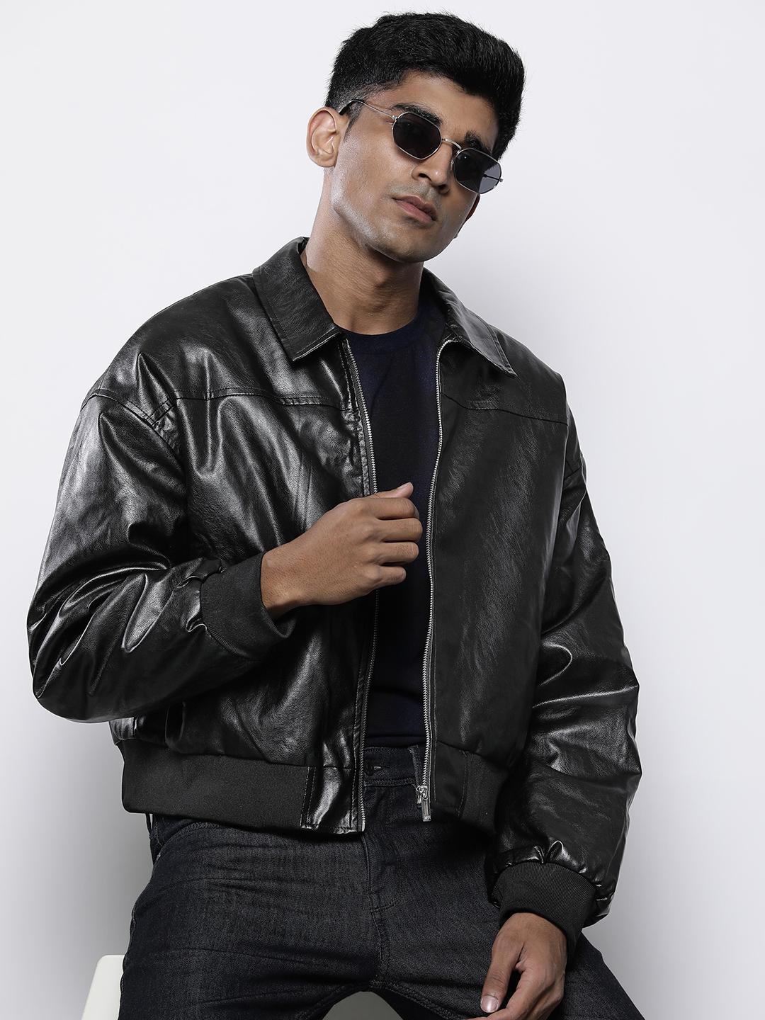 Boohooman Black Denim Jacket With Borg Collar BoohooMAN