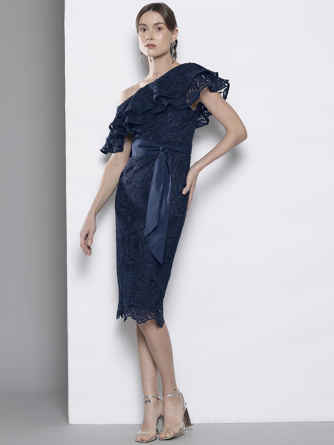 boohoo blue ruffle dress Petal & Pup Women's Ciao Ruffles Maxi Dress